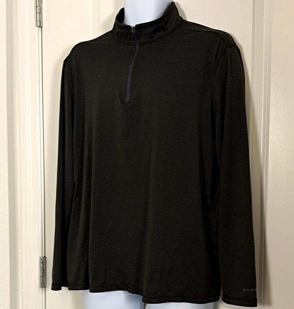 G.H. Bass & Co. For Hard Service Men's Gray 1/4 Zip Mock Neck Pullover L